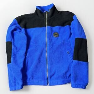 Made In USA Marker Men’s Size L Polartec Fleece Jacket, Blue Full Zip Mesh Lined